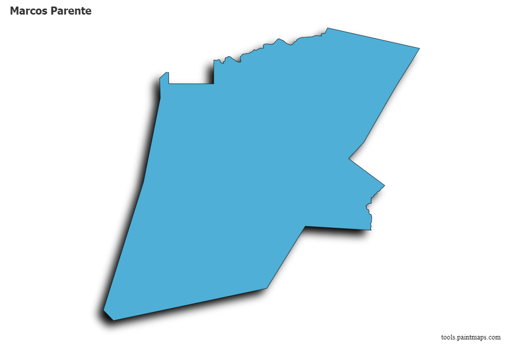 Mapa de Marcos Parente con efecto de sombra 3D