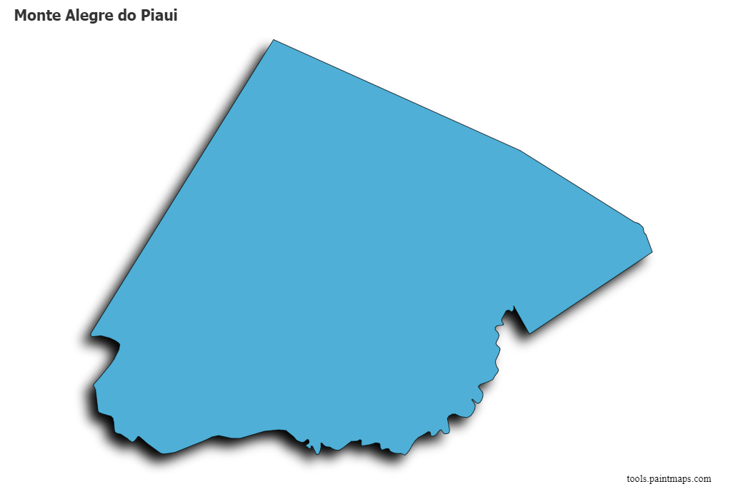 Mapa de Monte Alegre do Piaui con efecto de sombra 3D