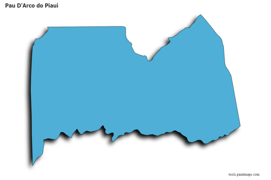 3D gölge efektli Pau D'Arco do Piaui haritası