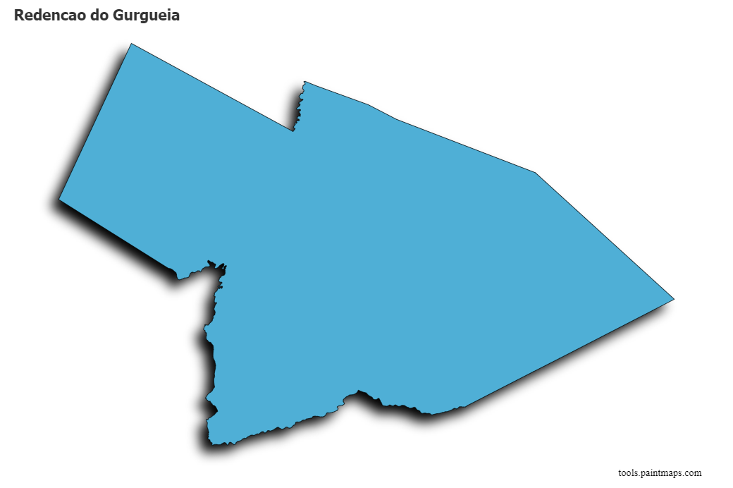 Mapa de Redencao do Gurgueia con efecto de sombra 3D