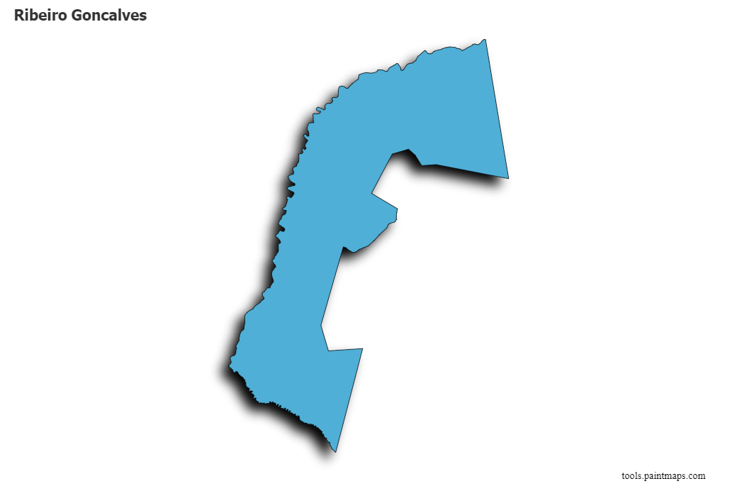 Mapa de Ribeiro Goncalves con efecto de sombra 3D