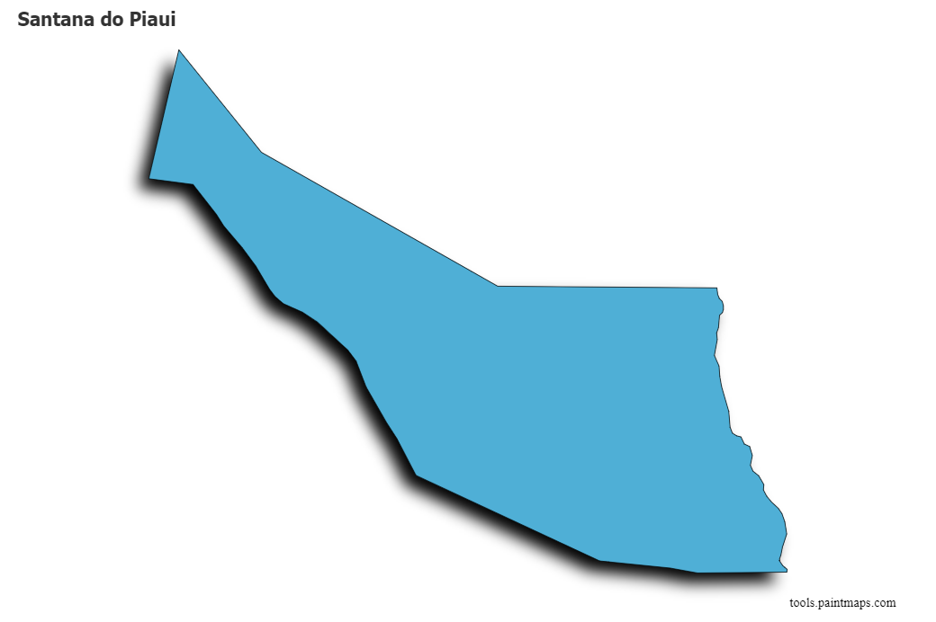 Santana do Piaui map with 3d shadow effect