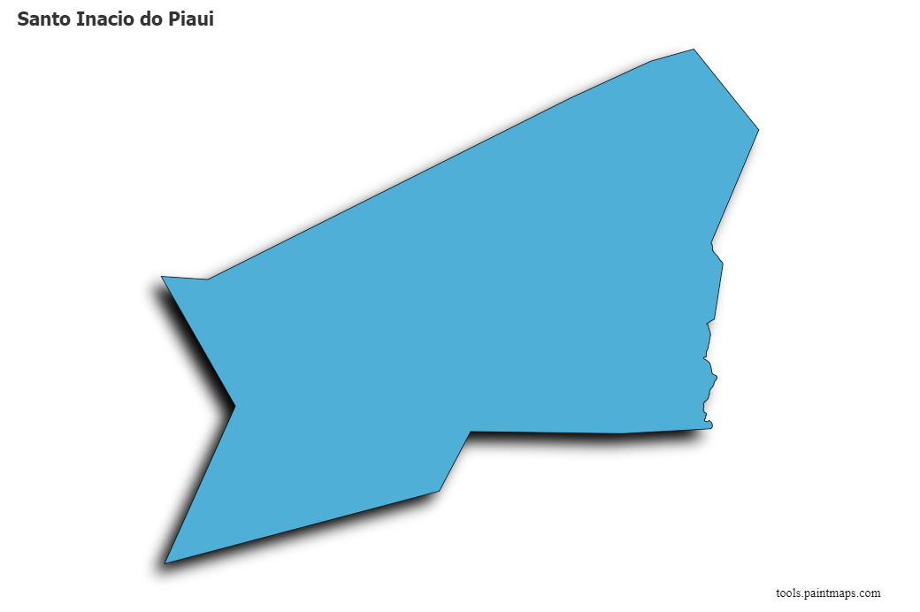 Mapa de Santo Inacio do Piaui con efecto de sombra 3D