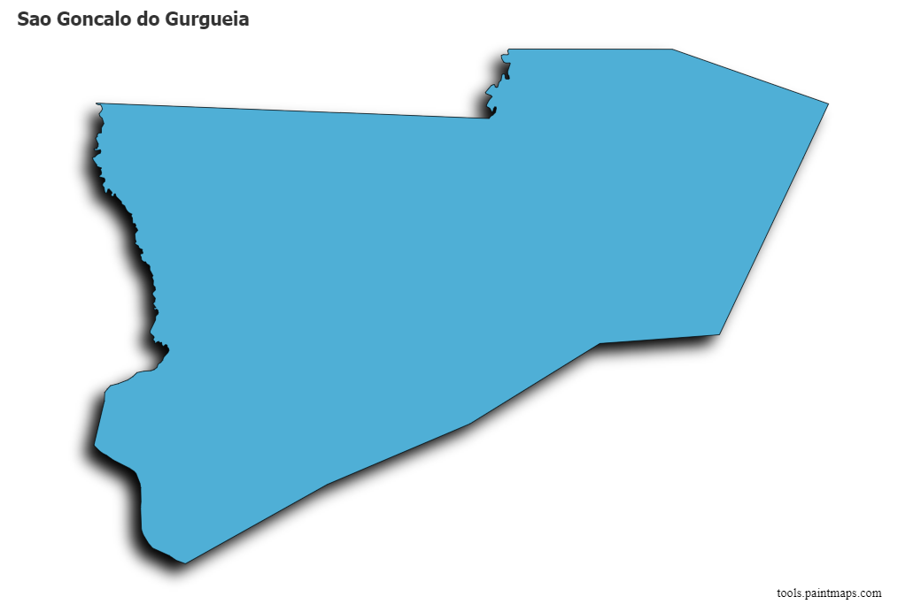 Mapa de Sao Goncalo do Gurgueia con efecto de sombra 3D