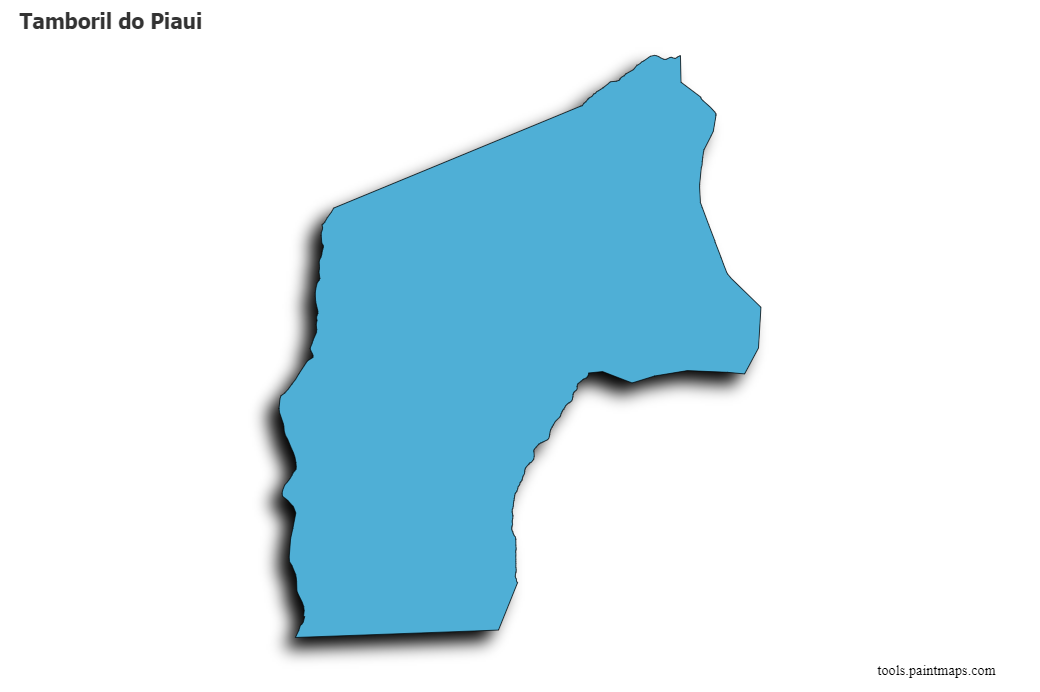 Mapa de Tamboril do Piaui con efecto de sombra 3D