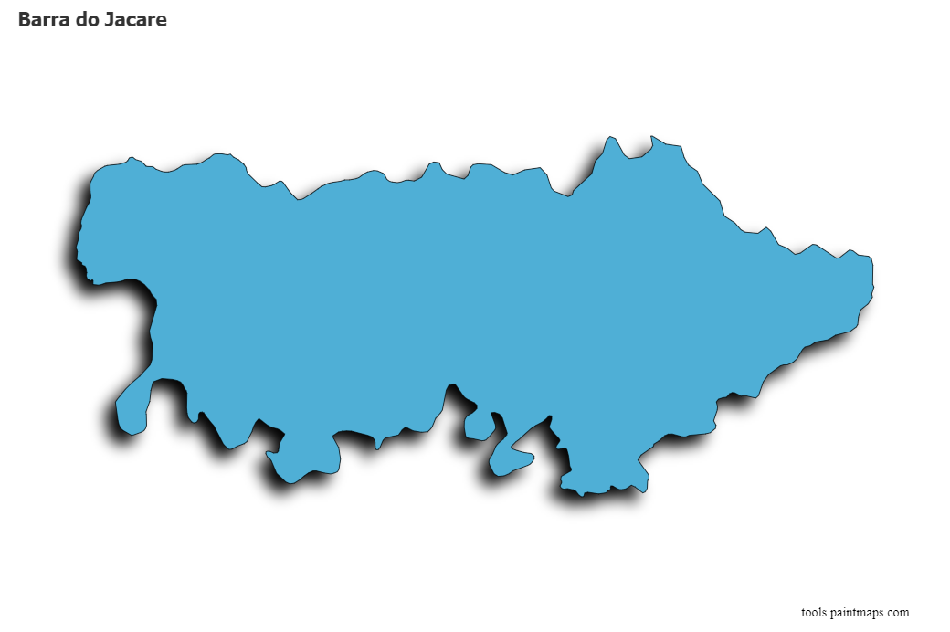 Mapa de Barra do Jacare con efecto de sombra 3D