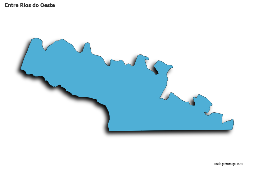 Entre Rios do Oeste map with 3d shadow effect