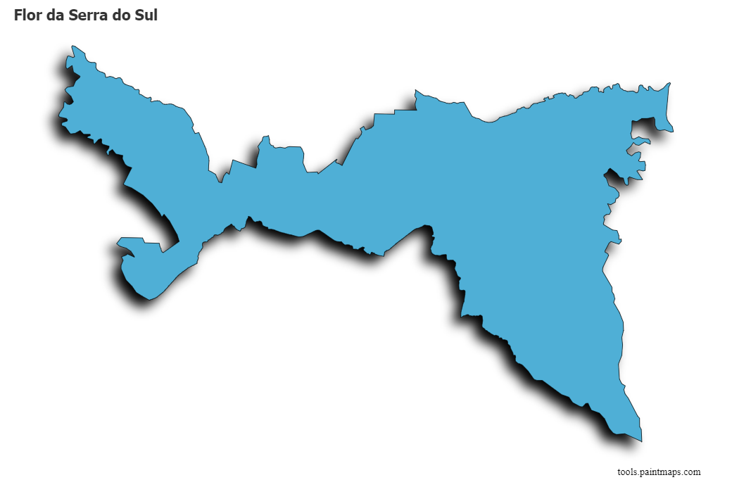 Mapa de Flor da Serra do Sul con efecto de sombra 3D