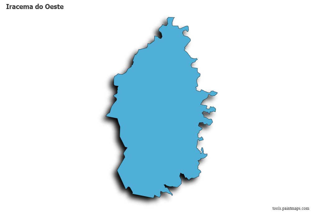 3D gölge efektli Iracema do Oeste haritası