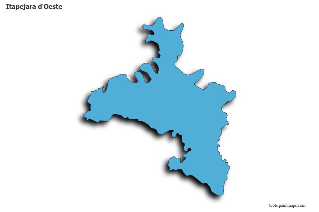 3D gölge efektli Itapejara d'Oeste haritası