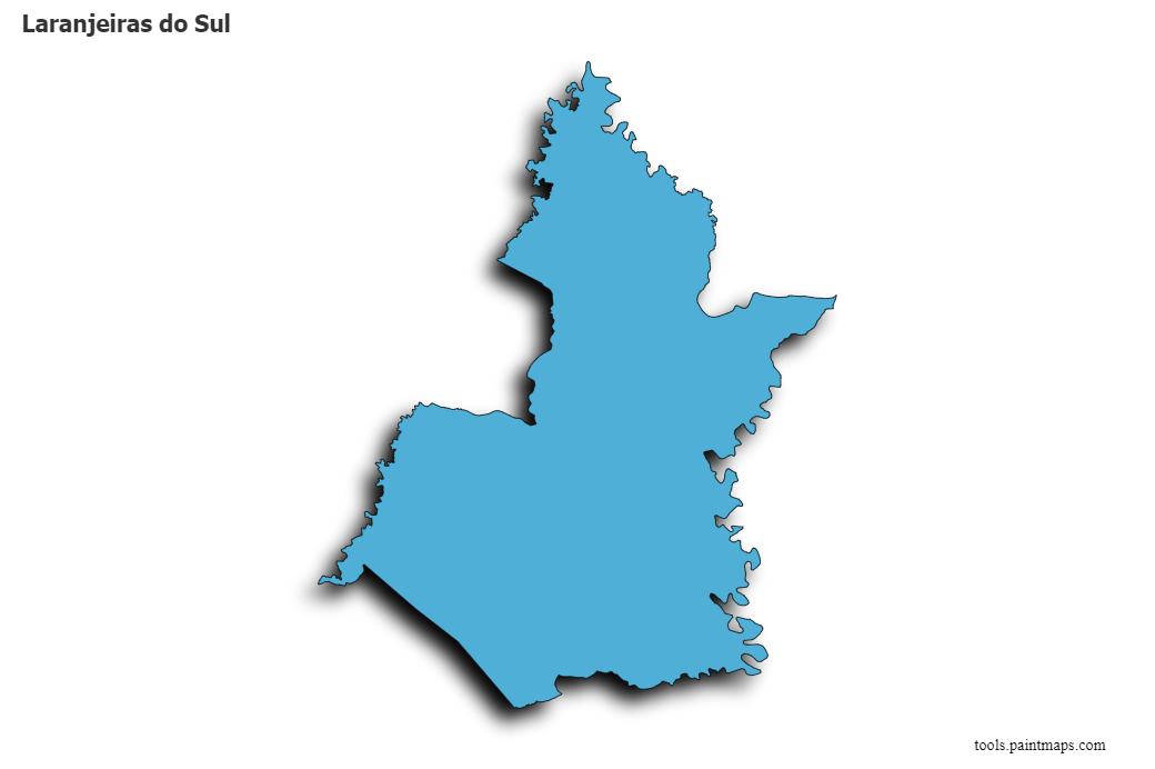 Laranjeiras do Sul map with 3d shadow effect