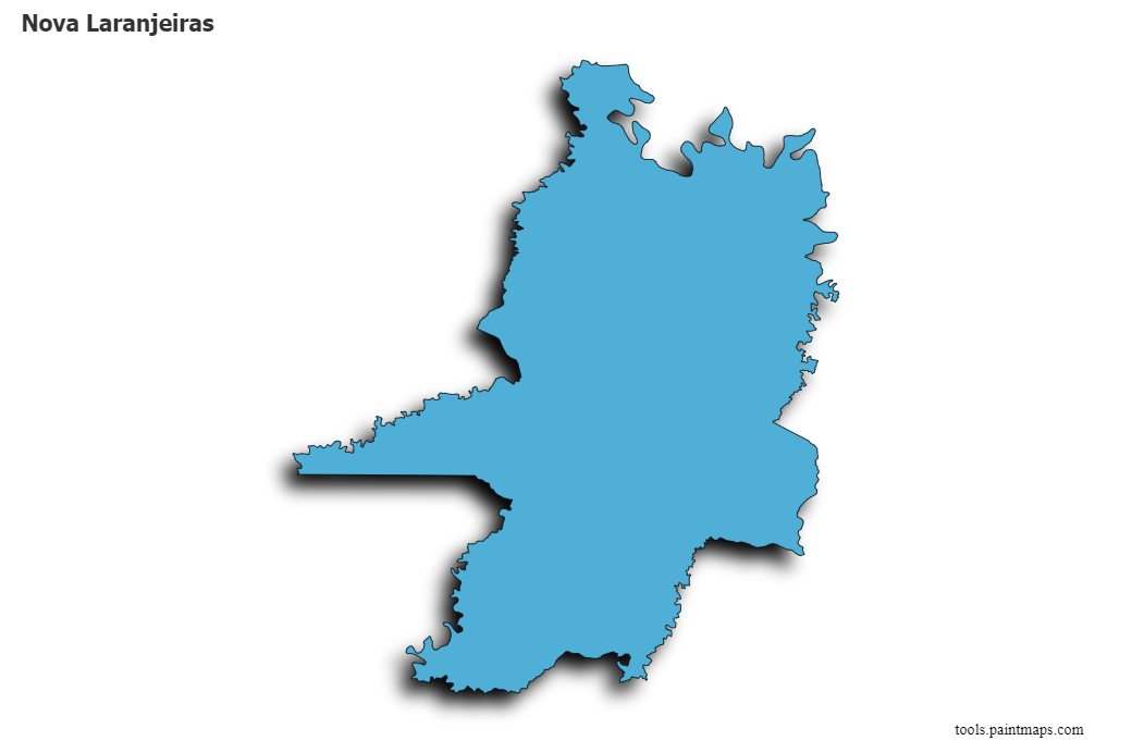 3D gölge efektli Nova Laranjeiras haritası