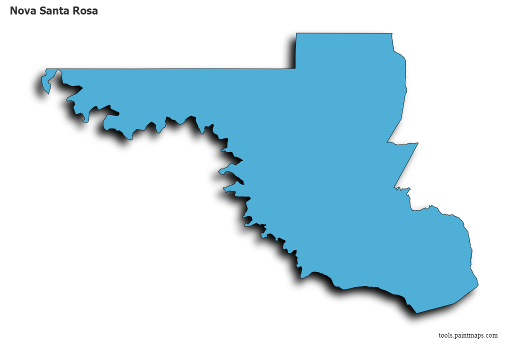 Nova Santa Rosa map with 3d shadow effect