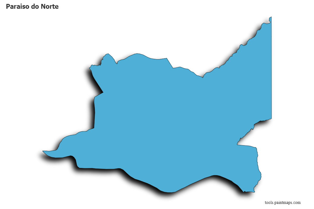 Mapa de Paraiso do Norte con efecto de sombra 3D