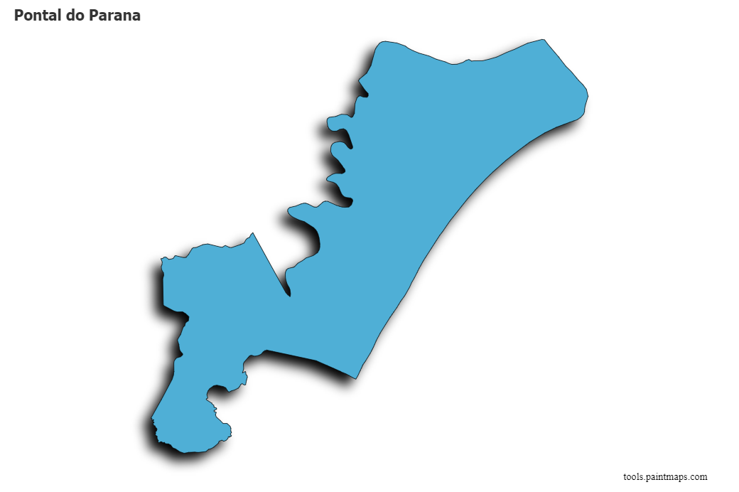 Mapa de Pontal do Parana con efecto de sombra 3D