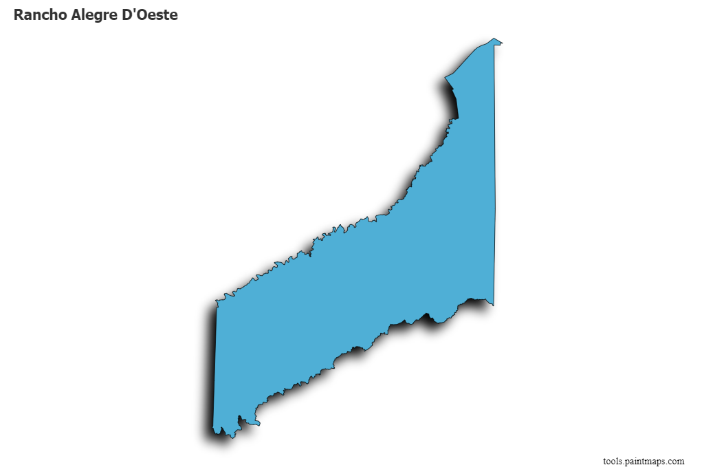Rancho Alegre D'Oeste map with 3d shadow effect