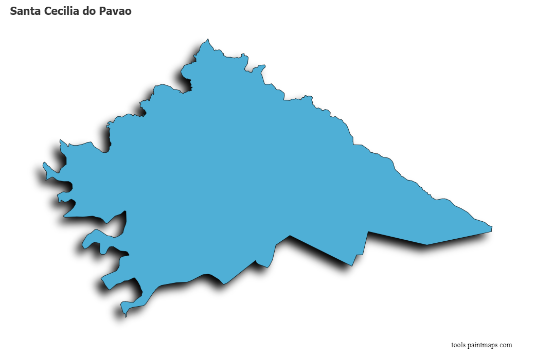 Santa Cecilia do Pavao map with 3d shadow effect