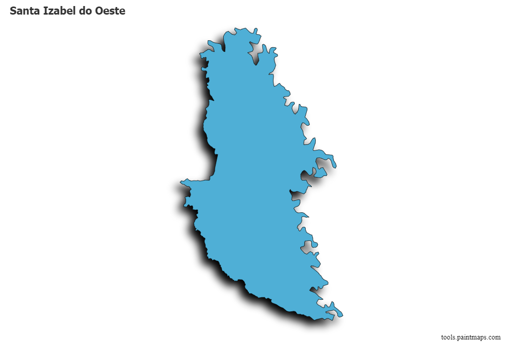 Santa Izabel do Oeste map with 3d shadow effect