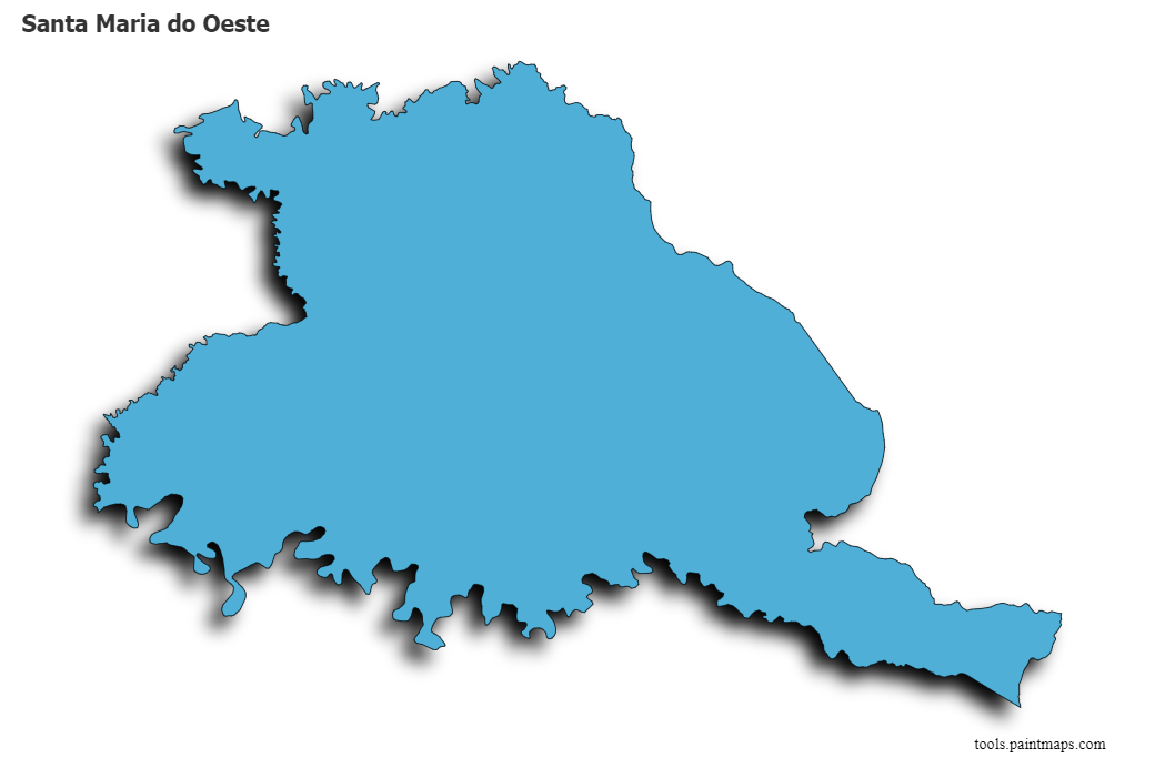 Santa Maria do Oeste map with 3d shadow effect