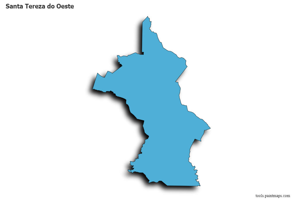 Santa Tereza do Oeste map with 3d shadow effect