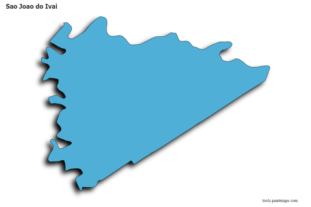 Mapa de Sao Joao do Ivai con efecto de sombra 3D