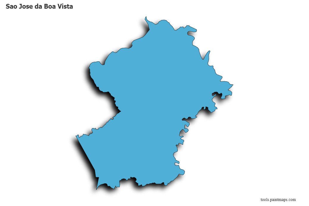 Sao Jose da Boa Vista map with 3d shadow effect