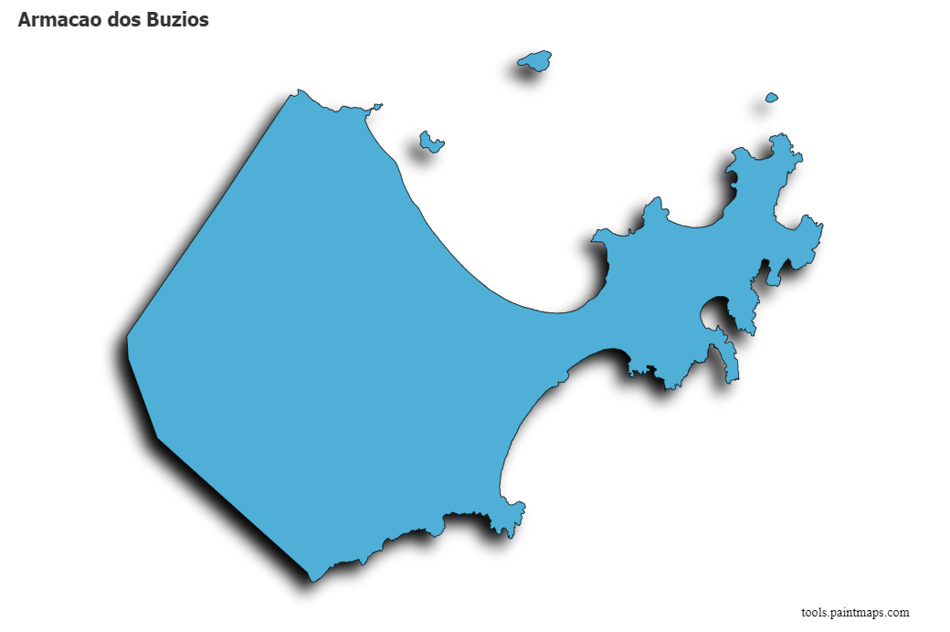 3D gölge efektli Armacao dos Buzios haritası