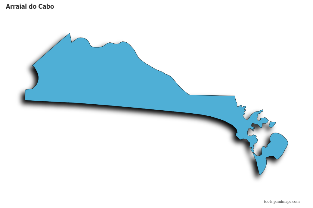 Arraial do Cabo map with 3d shadow effect