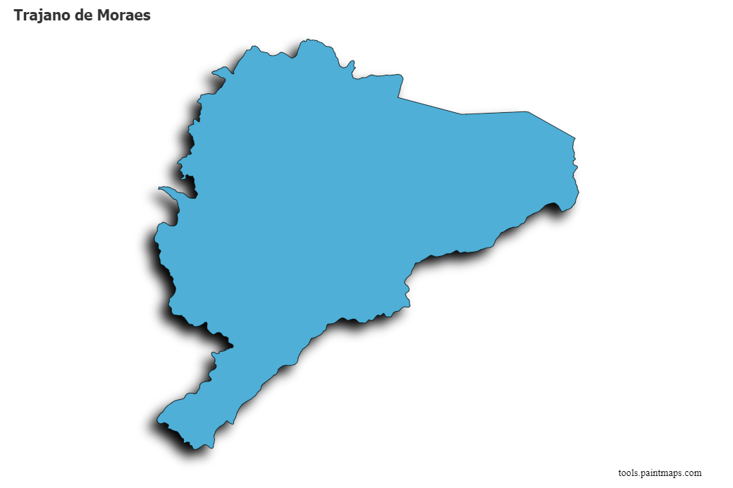 Mapa de Trajano de Moraes con efecto de sombra 3D