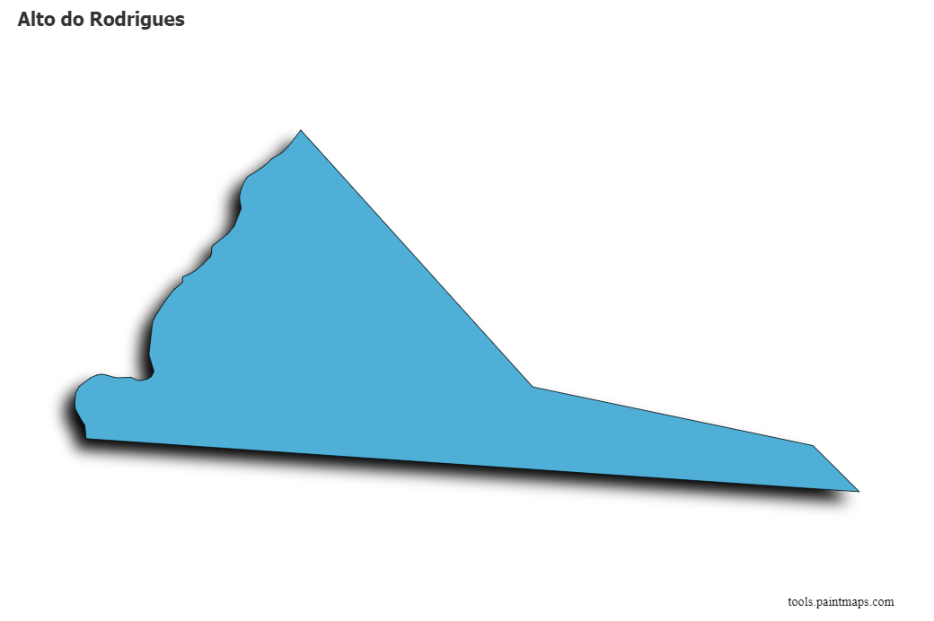 Mapa de Alto do Rodrigues con efecto de sombra 3D