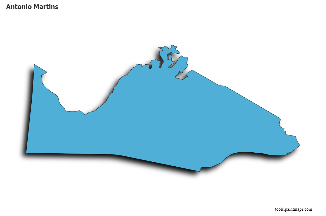 Mapa de Antonio Martins con efecto de sombra 3D