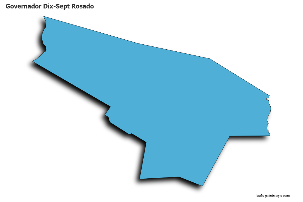 Mapa de Governador Dix-Sept Rosado con efecto de sombra 3D