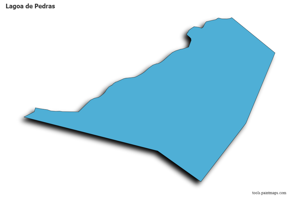 3D gölge efektli Lagoa de Pedras haritası