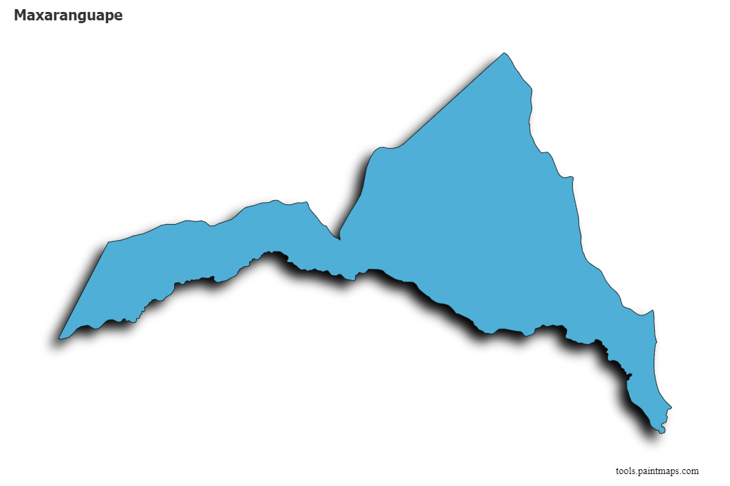 Mapa de Maxaranguape con efecto de sombra 3D