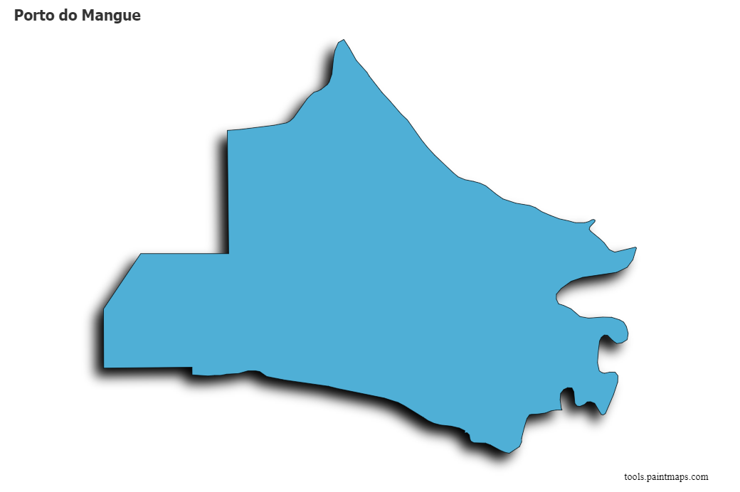 Mapa de Porto do Mangue con efecto de sombra 3D