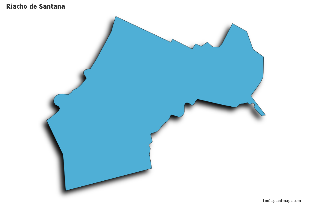 Mapa de Riacho de Santana con efecto de sombra 3D