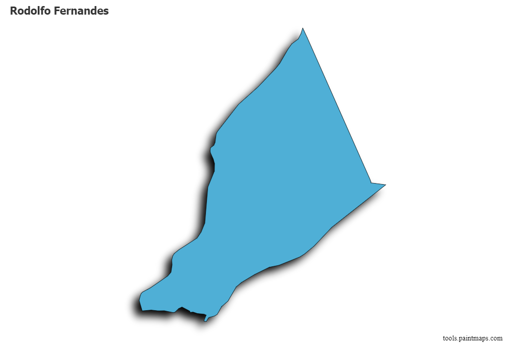 Mapa de Rodolfo Fernandes con efecto de sombra 3D