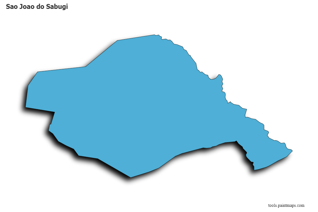 3D gölge efektli Sao Joao do Sabugi haritası