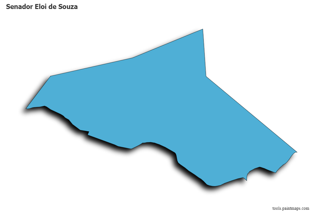 Mapa de Senador Eloi de Souza con efecto de sombra 3D