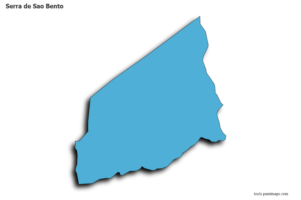 Mapa de Serra de Sao Bento con efecto de sombra 3D