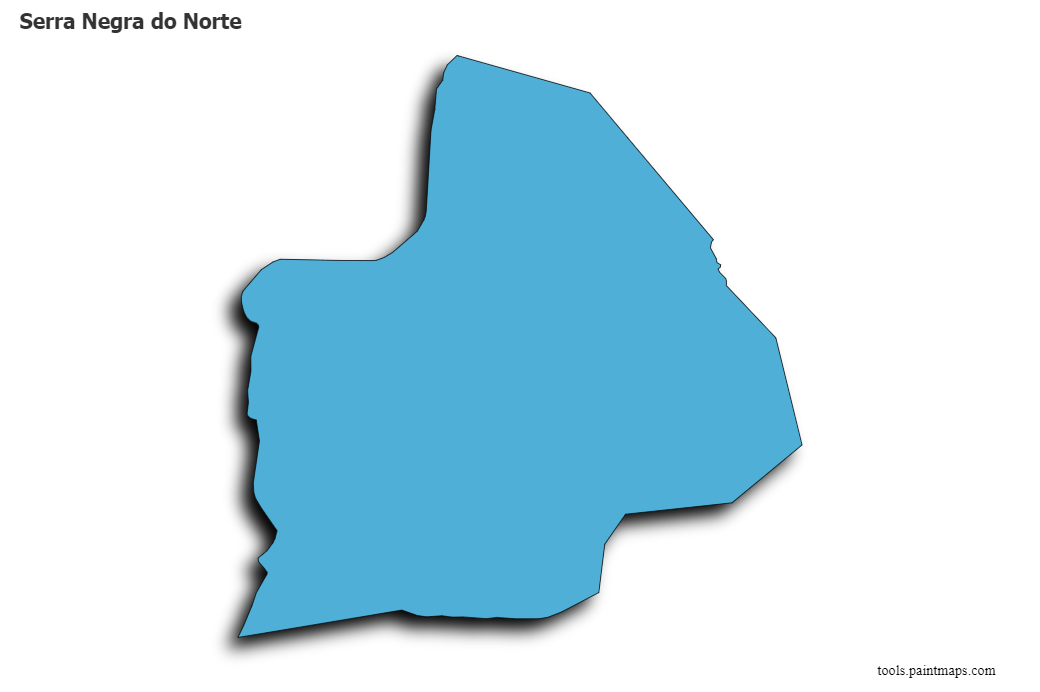 3D gölge efektli Serra Negra do Norte haritası