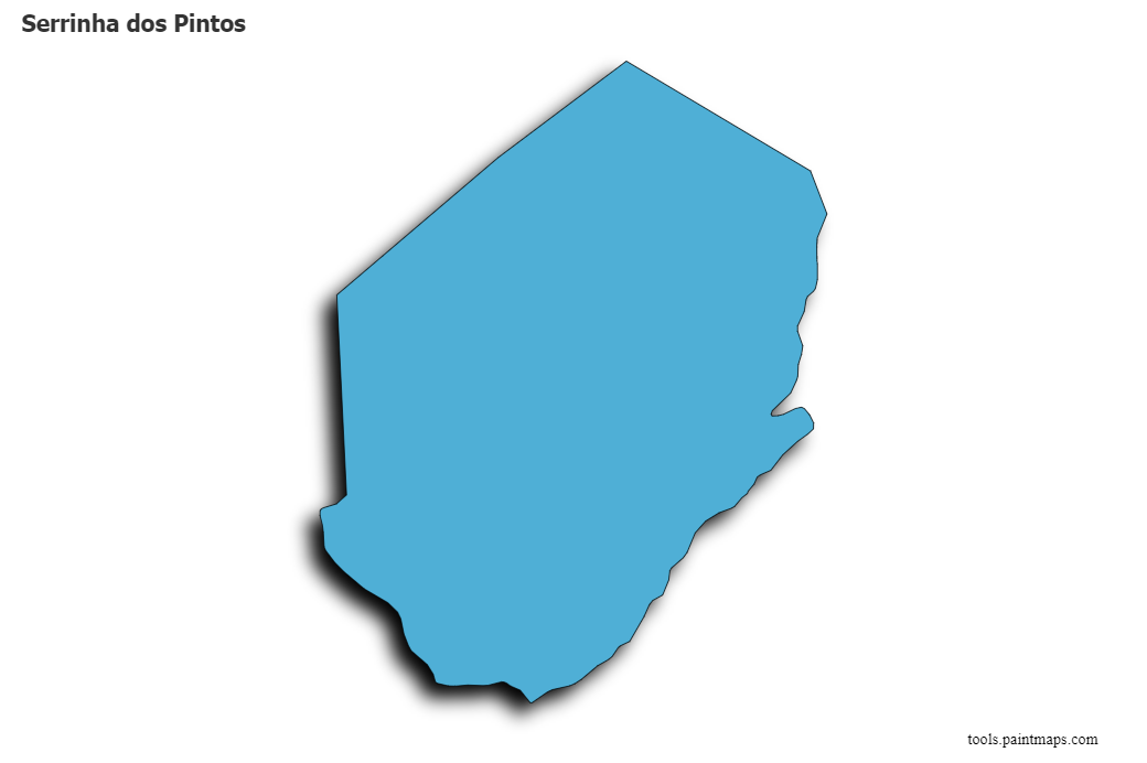 Mapa de Serrinha dos Pintos con efecto de sombra 3D