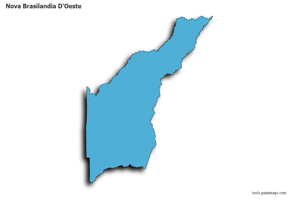 3D gölge efektli Nova Brasilandia D'Oeste haritası