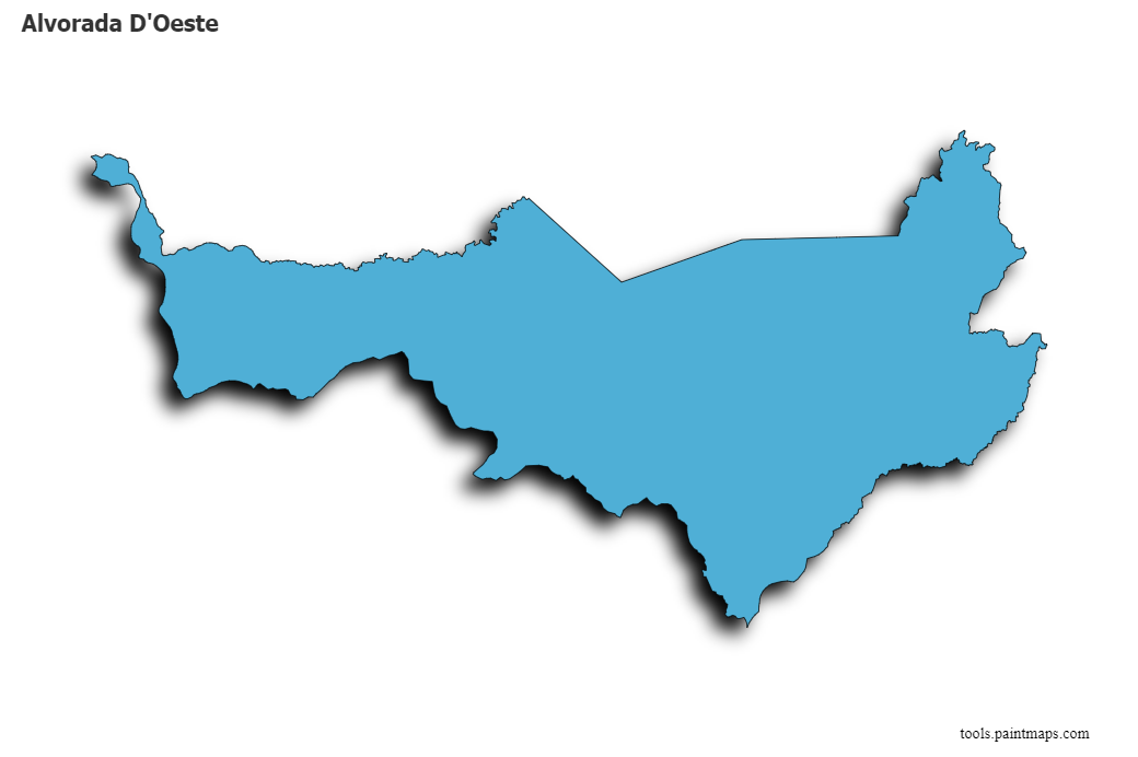 3D gölge efektli Alvorada d'Oeste haritası