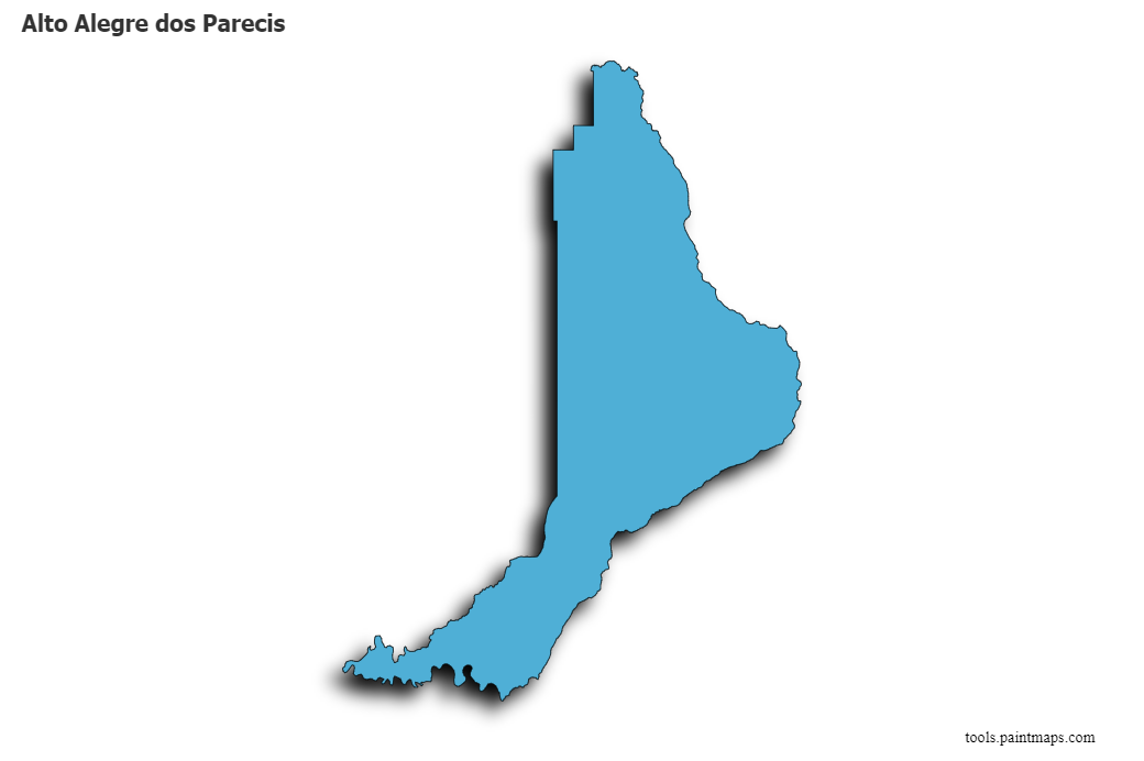 Mapa de Alto Alegre dos Parecis con efecto de sombra 3D