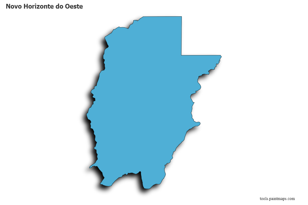 Mapa de Novo Horizonte do Oeste con efecto de sombra 3D