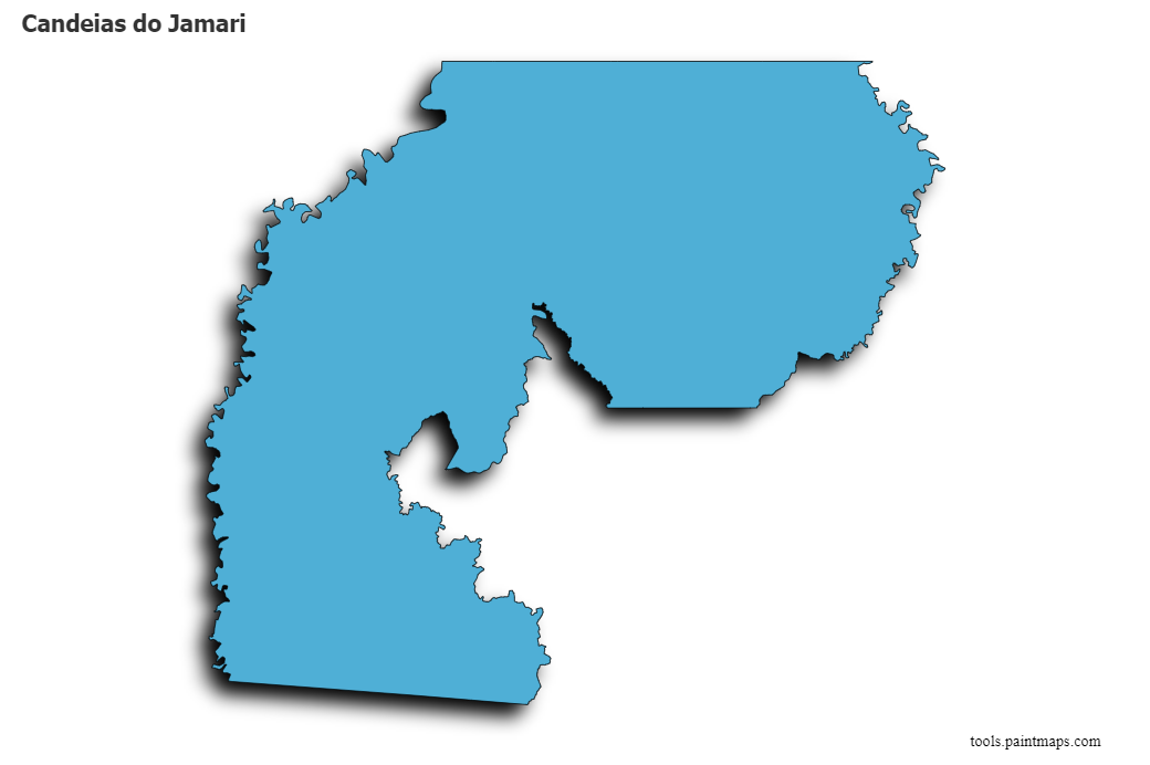 Candeias do Jamari map with 3d shadow effect