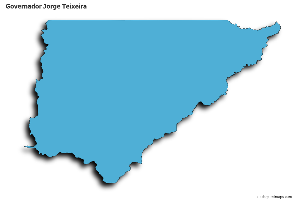 3D gölge efektli Governador Jorge Teixeira haritası