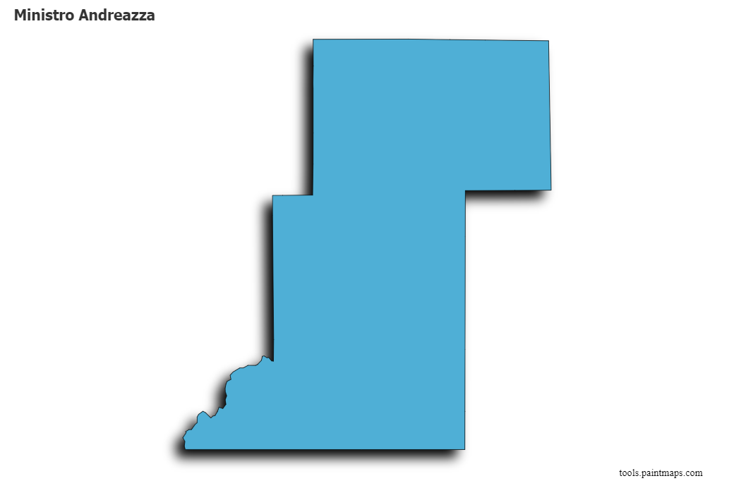 Mapa de Ministro Andreazza con efecto de sombra 3D