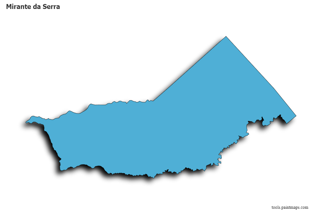 Mapa de Mirante da Serra con efecto de sombra 3D